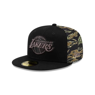Los Angeles Lakers Gorra | New Era NBA Camo Panel 59fifty Fitted Cap Mexico - Negros